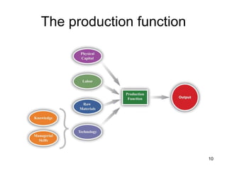 10
The production function
 