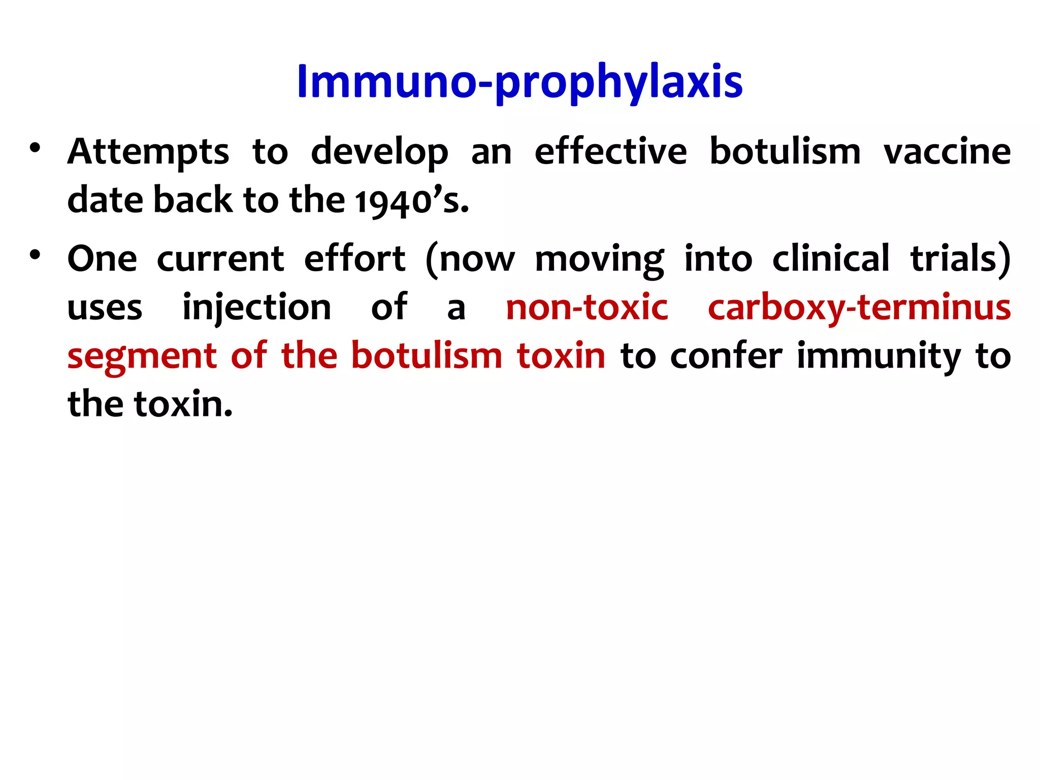 Botulism Immunity Costridial toxins botulinum toxin | PPT