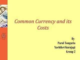 By  Parul Tongaria Nachiket Karajagi Group 2 Common Currency and its Costs 