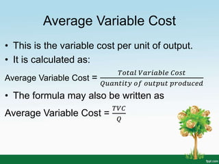 solved average variable cost: first tends to decrease,... Costs of production | PPTX
