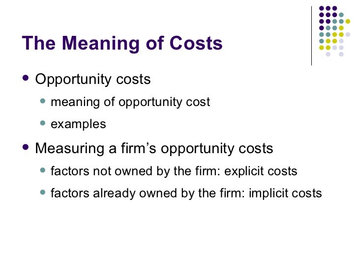Cost theory