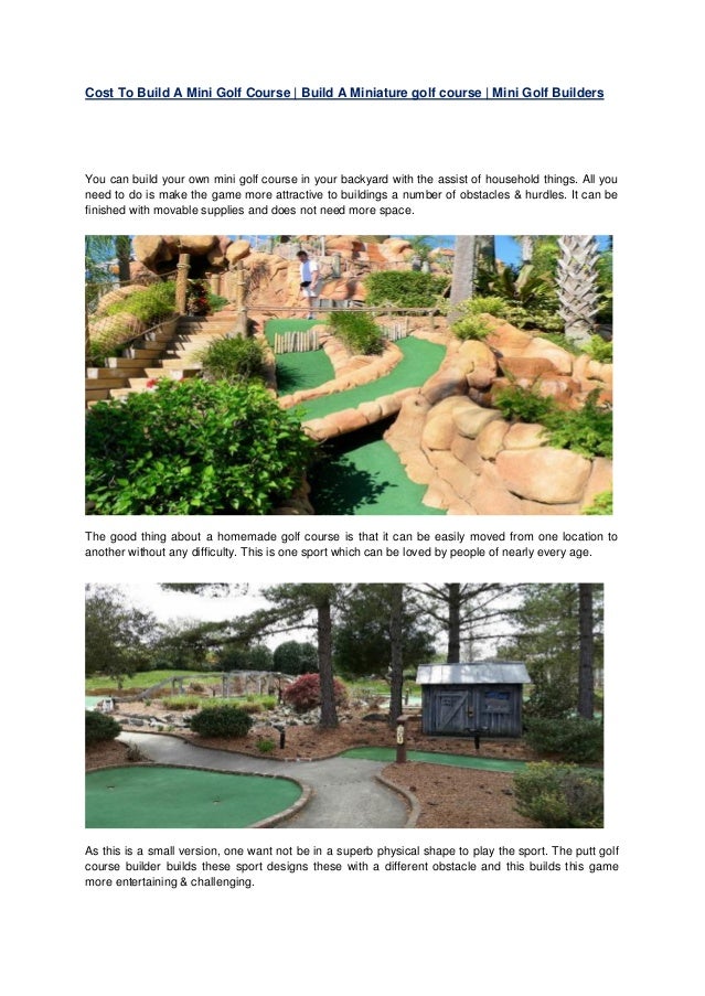Golf Course Designers Mini Golf Builders Mini Golf Construction