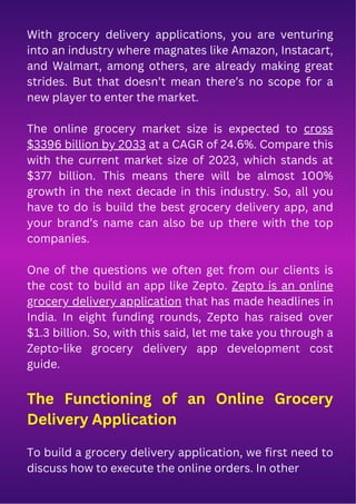 How much does it cost to build an app like Zepto? | PDF