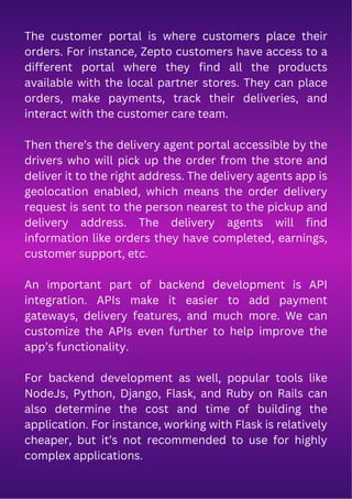 How much does it cost to build an app like Zepto? | PDF