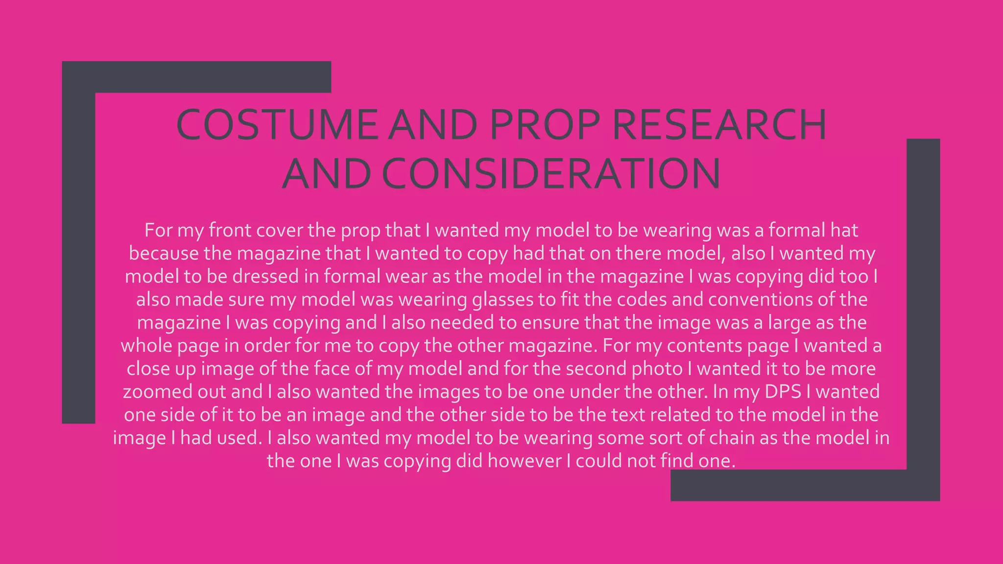 Costume and prop research and consideration PPT
