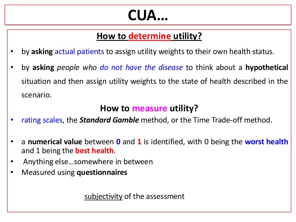 Pharmacoeconomics Cost utility analysis