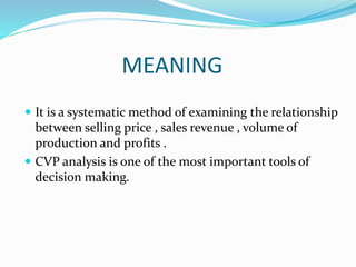 Cost volume profit analysis | PPTX