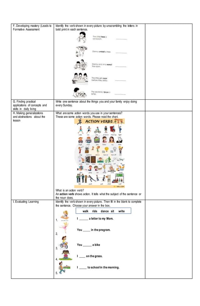 COT Lesson Plan in English 3 Verbs PDF