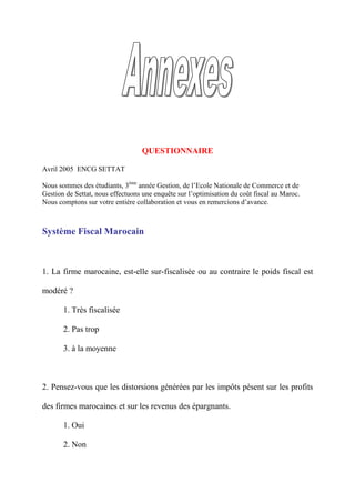 Coût Fiscal au Maroc et Optimisation fiscale