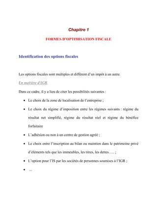 Coût Fiscal au Maroc et Optimisation fiscale