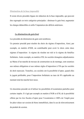 Coût Fiscal au Maroc et Optimisation fiscale