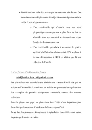 Coût Fiscal au Maroc et Optimisation fiscale