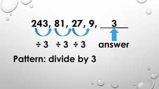 Sequince Rugler Determine the pattern rule in a sequence | PPTX