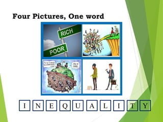 Four Pictures, One word
I N E Q U A L I T Y
 