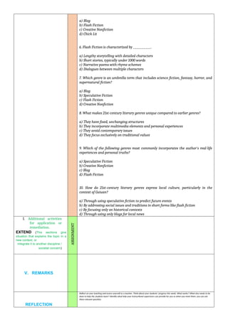 weekly log lesson plan in 21st century from the Philippines to the ...