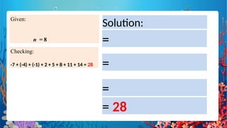 Sum Of The Terms in an Arithmetic Sequence | PPTX