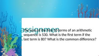 Sum Of The Terms in an Arithmetic Sequence | PPTX