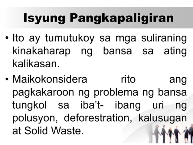 Iba't ibang uri ng kontemporaryong Isyu  PPT