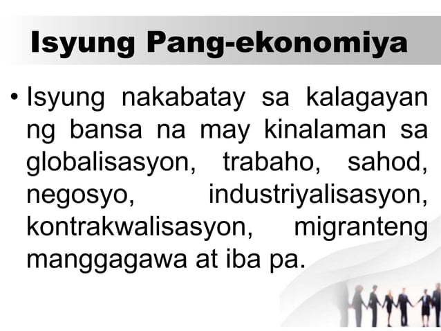 Iba't ibang uri ng kontemporaryong Isyu  PPT