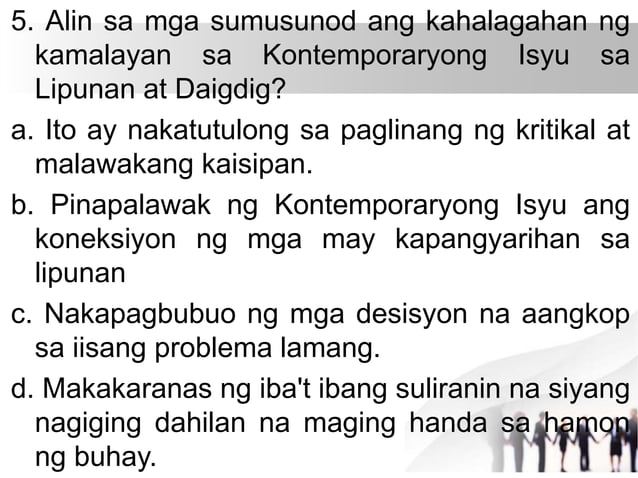Iba't ibang uri ng kontemporaryong Isyu  PPT