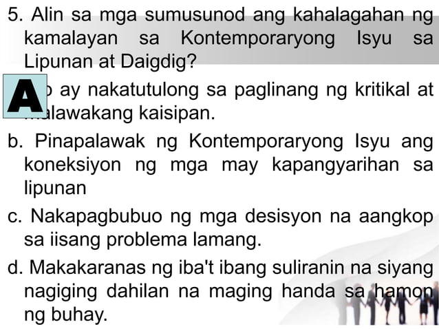 Iba't ibang uri ng kontemporaryong Isyu  PPT