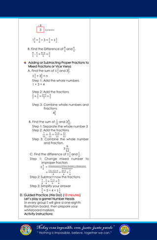 COT LESSON PLAN ADDING AND SUBTRACTING SIMILAR FRACTIONS - EXPLICIT | PDF