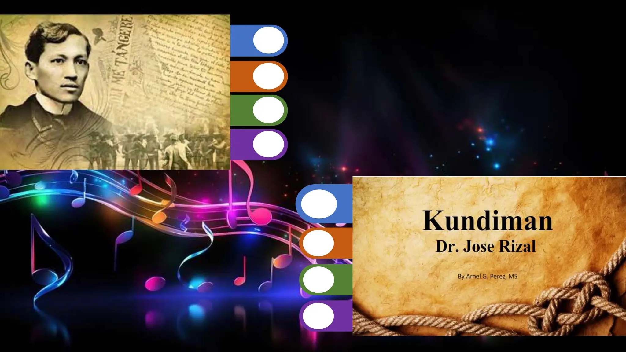 It is a traditional Filipino love song
used by a young man to serenade
the woman of his love
Jose Rizal wrote “Kundiman” in Paris,
France on September 12, 1891
The theme of Rizal’s “Kundiman” is his
intense love for his Motherland
It means “kung hindi man” in
Tagalog
Philippine National Hero
Writes Novels
Writes Poems and Songs
Loves the Philippines
 