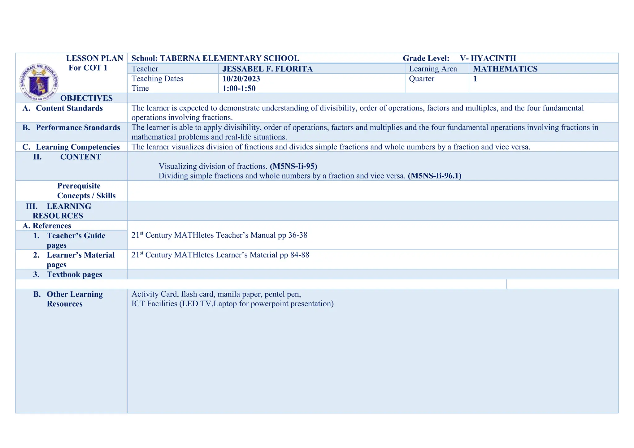 cot 1 lp Math 2.docx