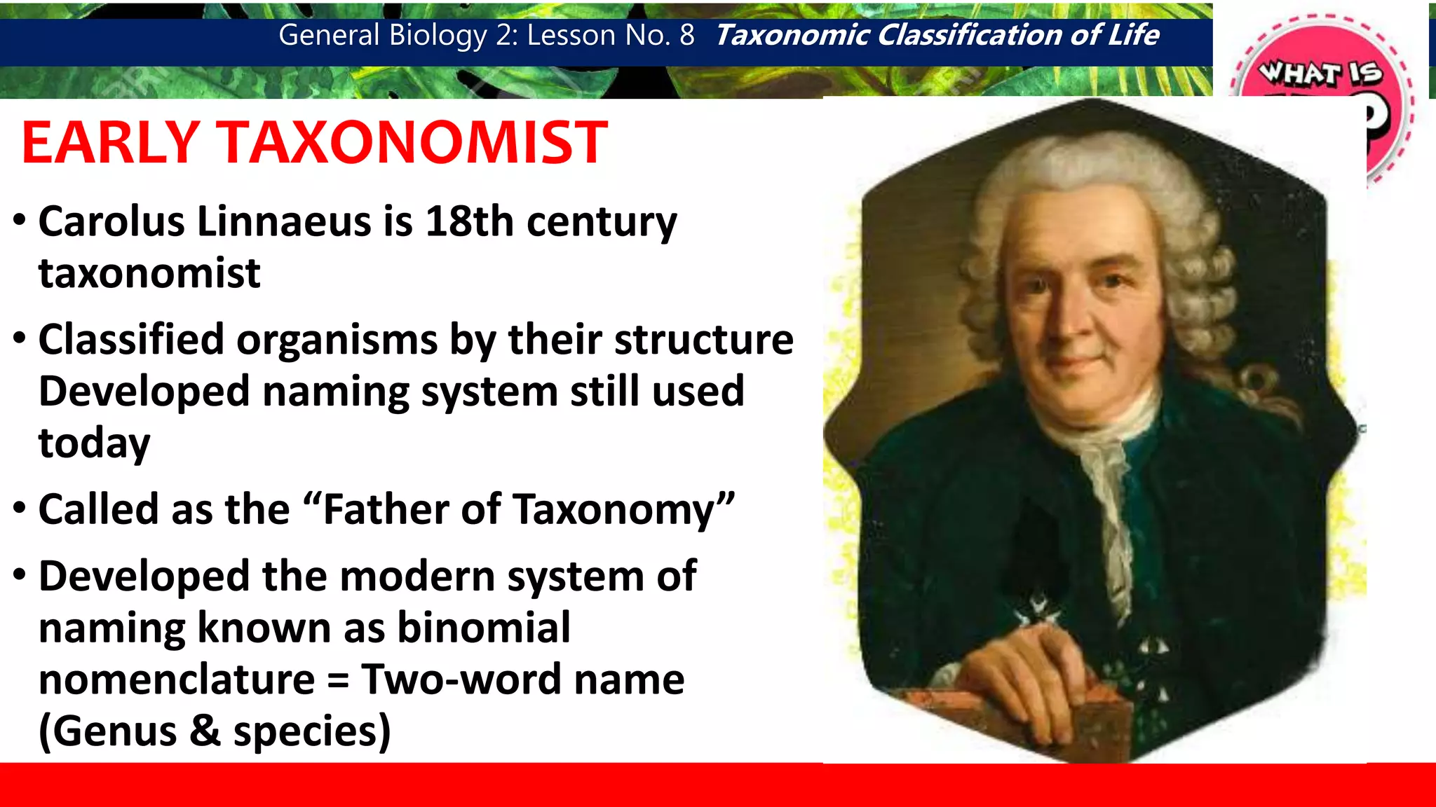 TAXONOMIC CLASSIFICATION | PPTX