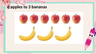 6 apples to 3 bananas
 