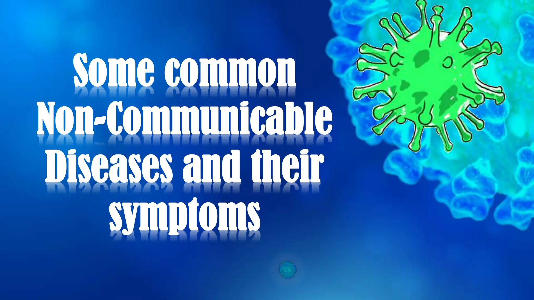 Some common
Non-Communicable
Diseases and their
symptoms
 