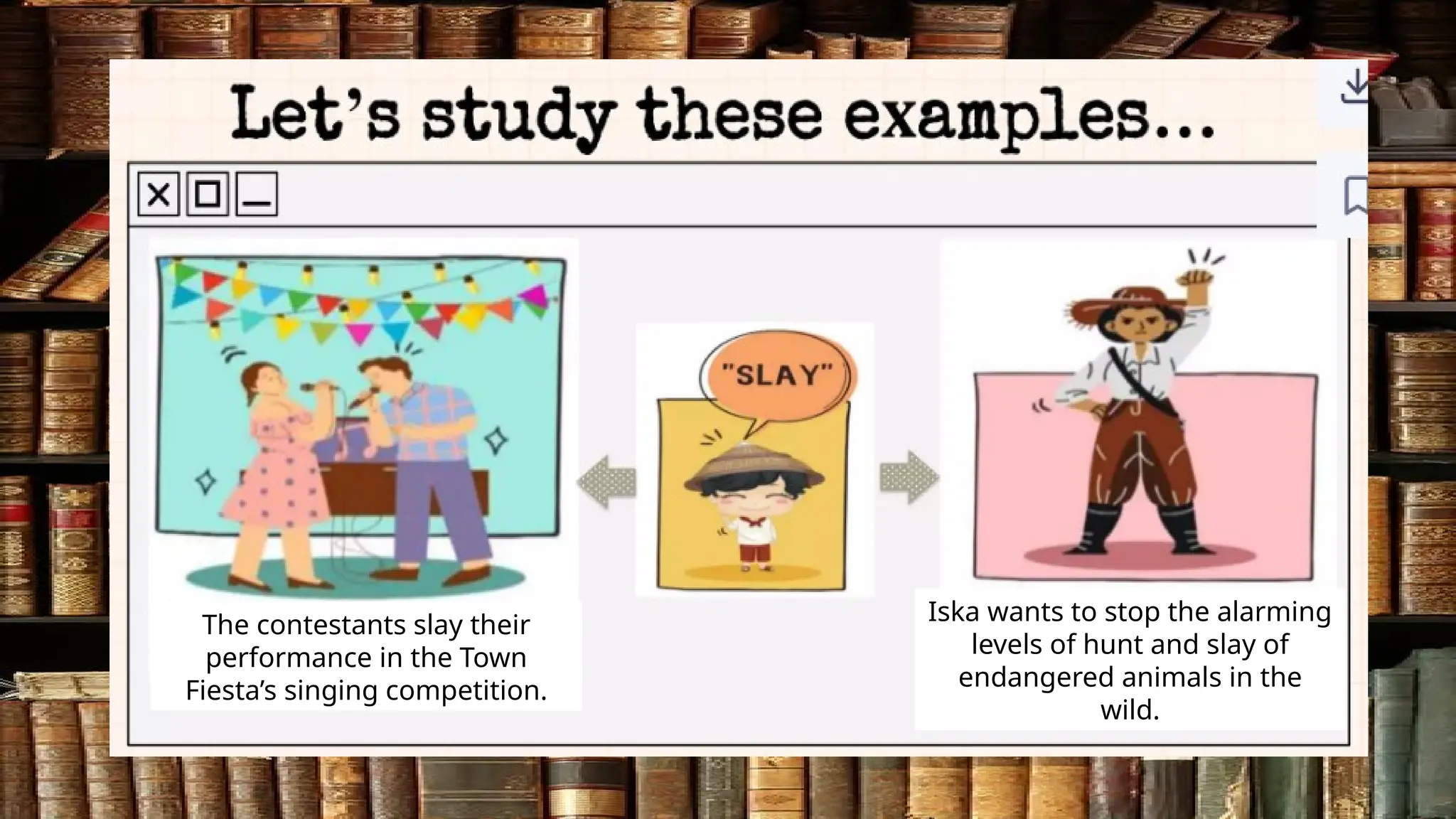 The contestants slay their
performance in the Town
Fiesta’s singing competition.
Iska wants to stop the alarming
levels of hunt and slay of
endangered animals in the
wild.
 