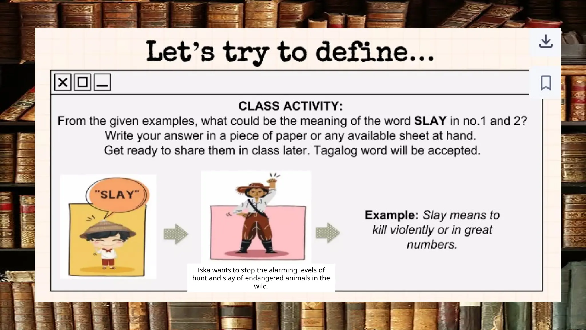 Iska wants to stop the alarming levels of
hunt and slay of endangered animals in the
wild.
 