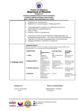 DAILY LESSON PLAN FOR CLASSROOM OBSERVATION | DOCX