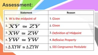 Proving Statements on Triangle Congruence | PPTX