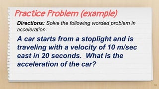 Describing Motion - acceleration Grade 9.pptx