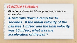 Describing Motion - acceleration Grade 9.pptx