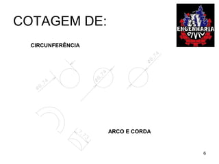 COTAGEM DE:
CIRCUNFERÊNCIA
ARCO E CORDA
6
 