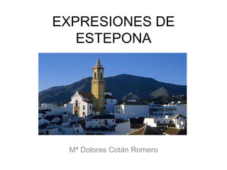 EXPRESIONES DE
ESTEPONA
Mª Dolores Cotán Romero
 