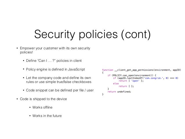 Security best practices.