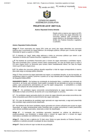 Lei de Cotas Raciais para Negros em concursos do Amapá | PDF
