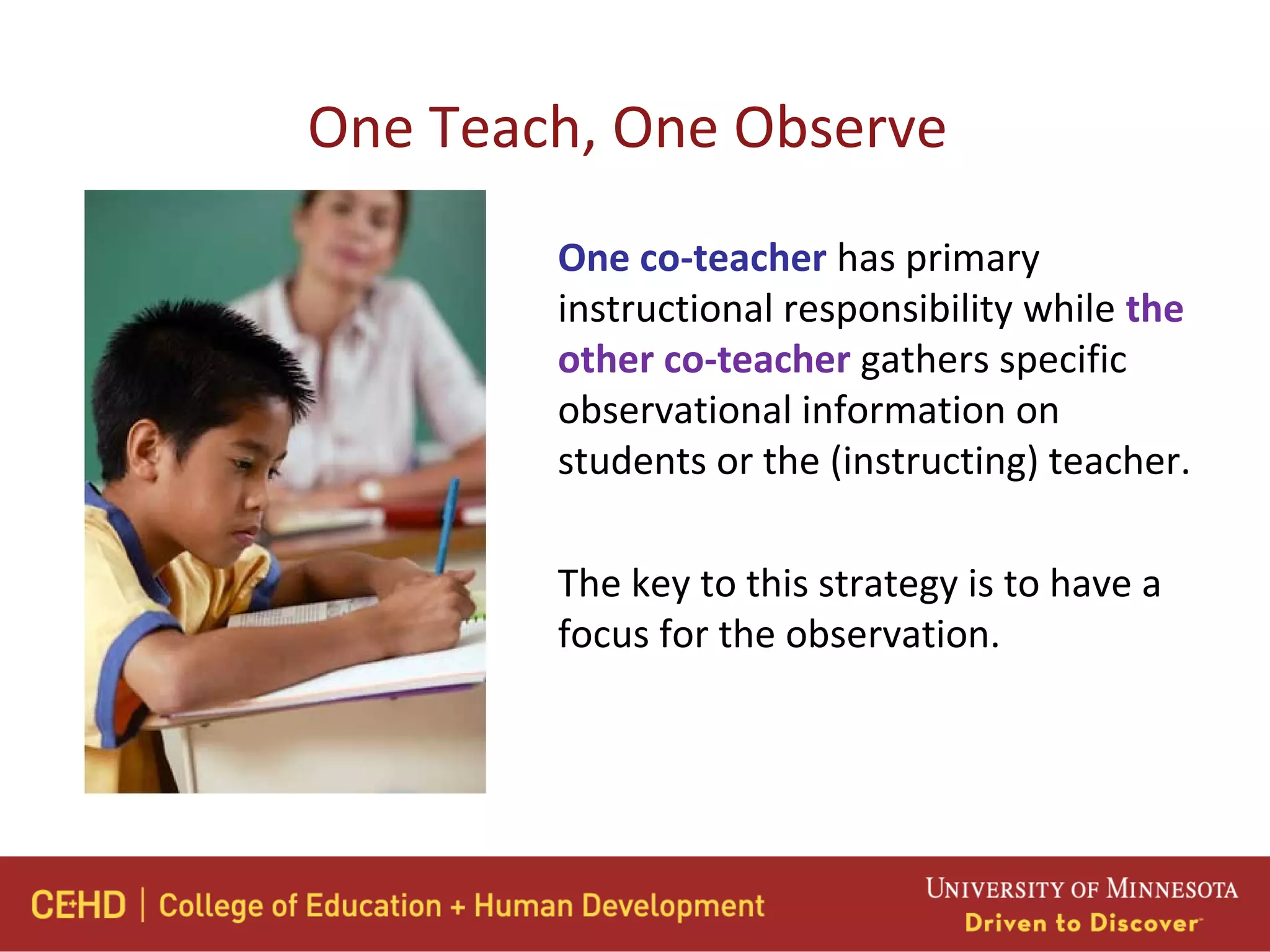 Co teaching strategies ppt