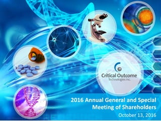 2016 Annual General and Special
Meeting of Shareholders
October 13, 2016
 