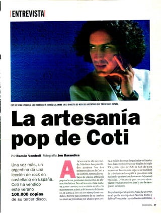 La artesania pop de Coti (entrevista) Roberto Fidel Ernesto Sorokin 