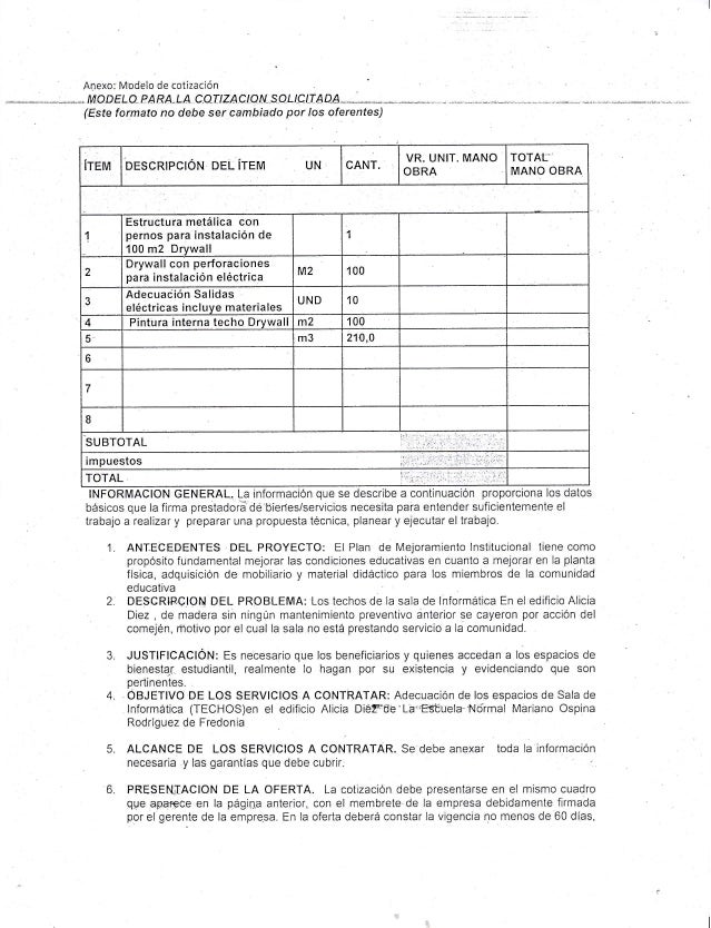 formato para cotizacion en word