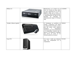 Cotización de computadora de escritorio