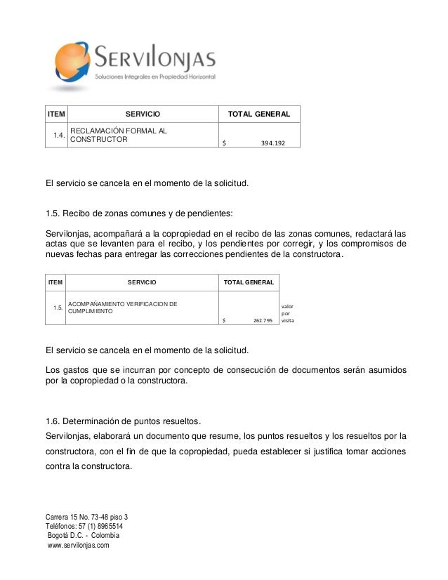 Cotizacion servilonjas