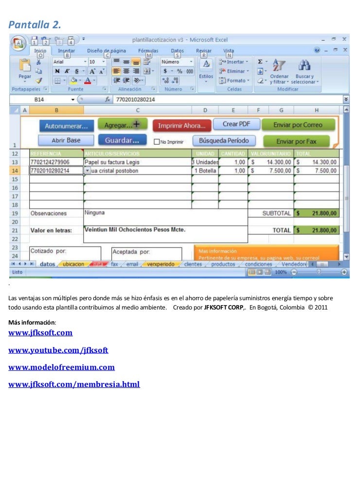 formato de cotizaciones en word gratis