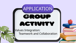 APPLICATION
Values Integration:
Teamwork and Collaboration
 