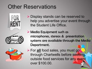 Events that involve outside (non-PVCC or MCCCD people or vendors) require extra steps to receive approval.Reserving Space on CampusTo reserve any space on campus such as, conference rooms, classrooms, info tables, for events, meetings, activities, etc.:Your club advisor must check the R25 system first to see if the space is available.  